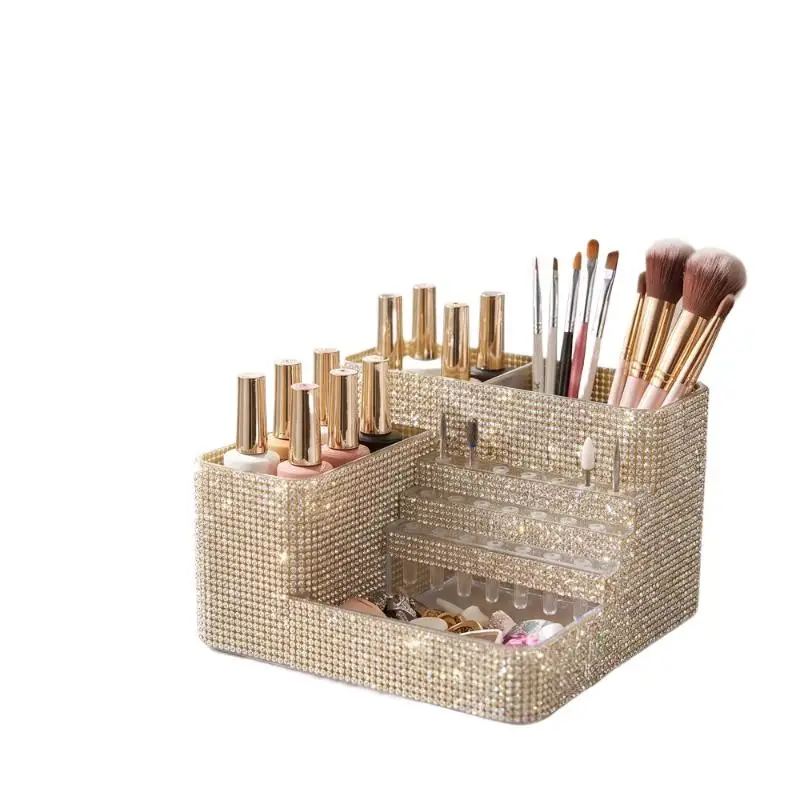 1Pcs Large Capacity Storage Box Multifunctional Rhinestone Nail Art Organizer 21 Slot Drill Bit Holder