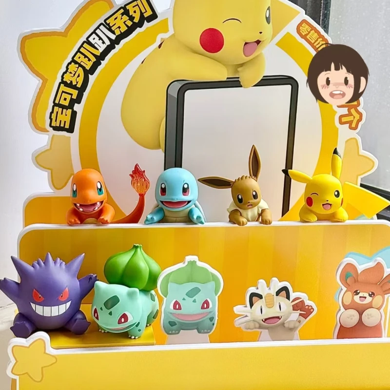 Pokemon Party Series Blind Box Pikachu Vehicle Ornaments Table Decoration Anime Eevee Mewtwo Surprise Box Peripheral Gifts Toy