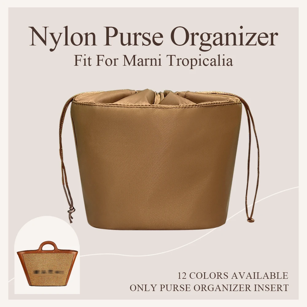 Nylon Purse Organizer Insert Fit for Marni Tropicalia Mini Lightweight Bag Insert Durable Inside Drawstring Bag In Bag Insert