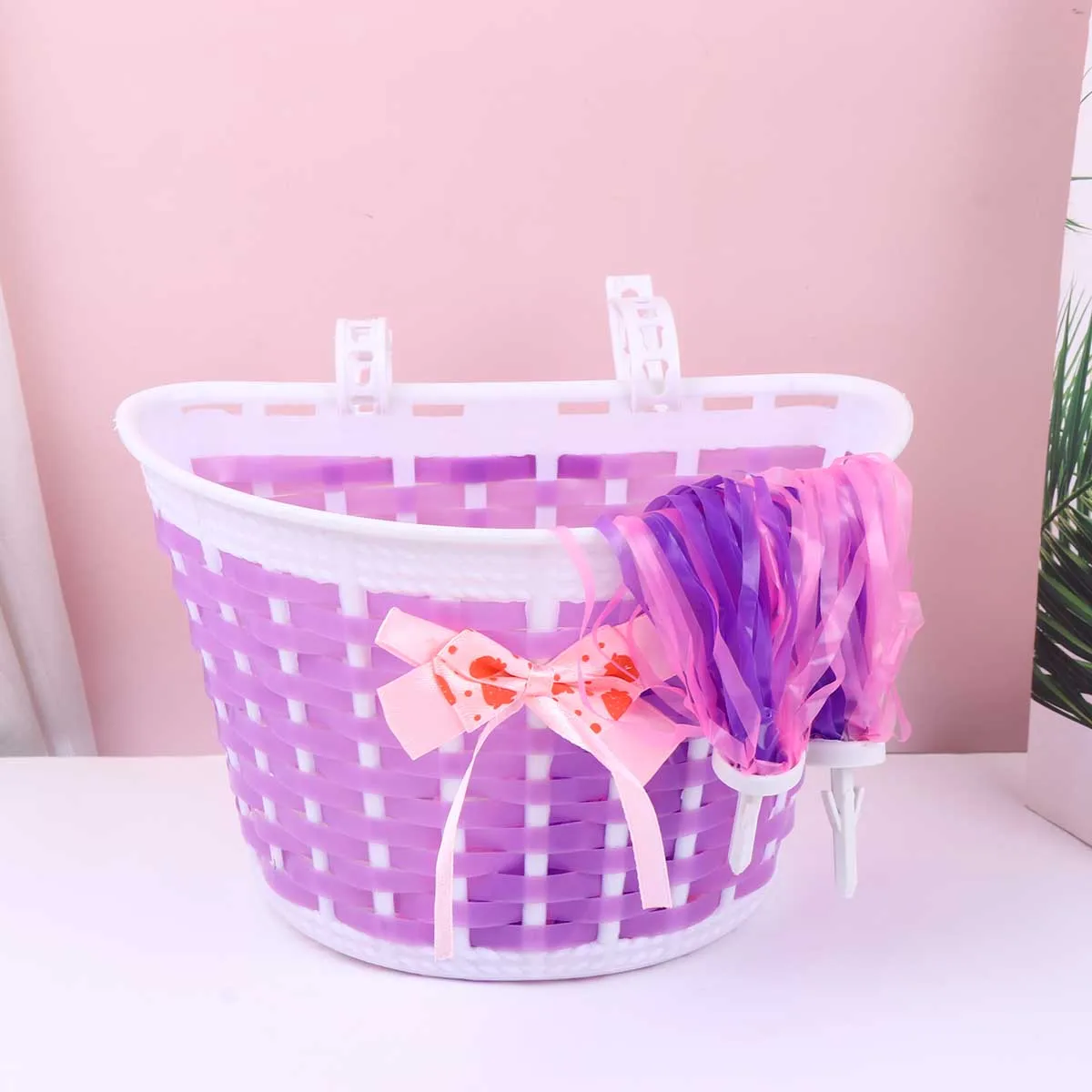 

Bike Handlebar Streamers Car Basket Decor Kids Girls Purple Durable Glossy Colorful Riding Accessories Holiday Gift