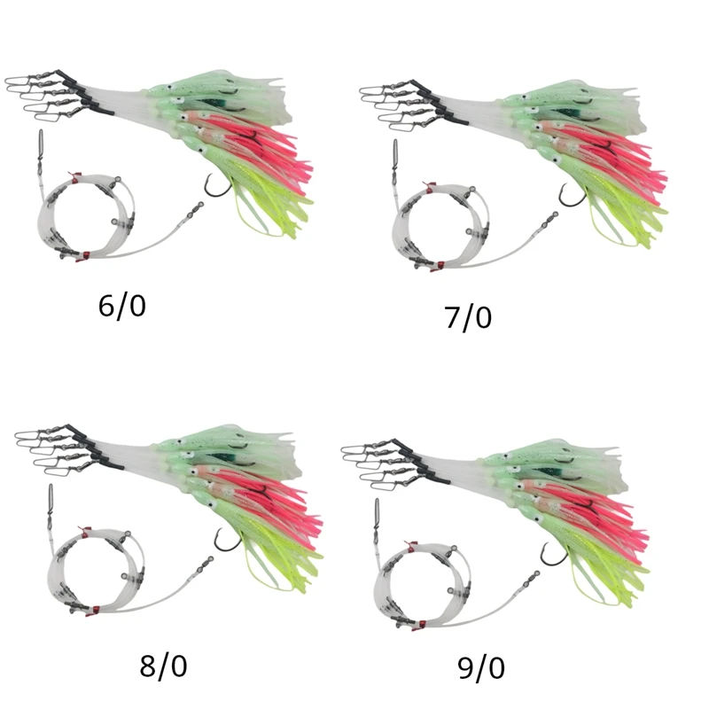 Glow Squid Deep Drop Tilefish Rig, Excellent For Deep Drop Fishing For Tilefish, Grouper Snapper, Bottom Fishing Rig