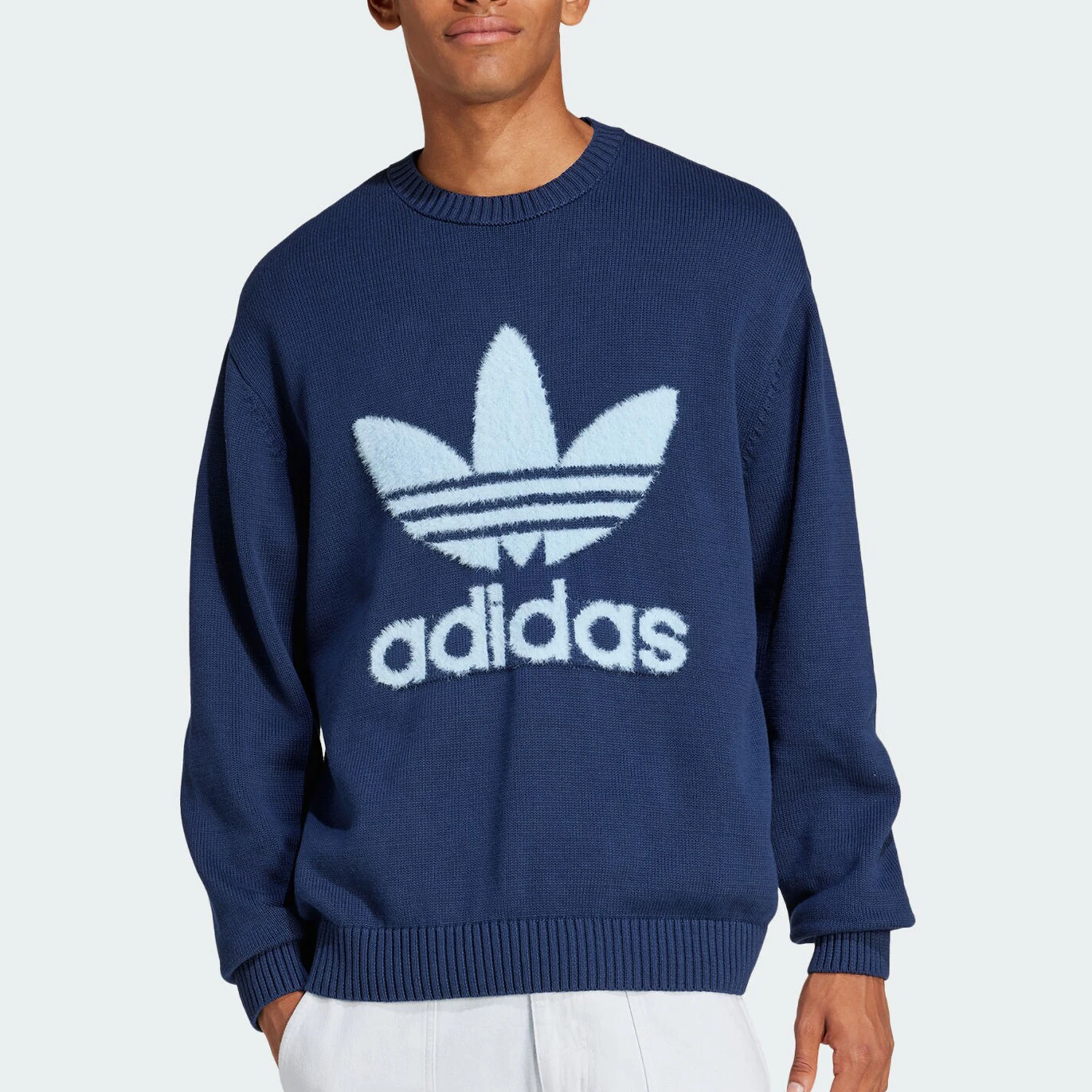 Adidas Authentic Three Leaves Men's Knitted Loose Warm Pullover JC6349