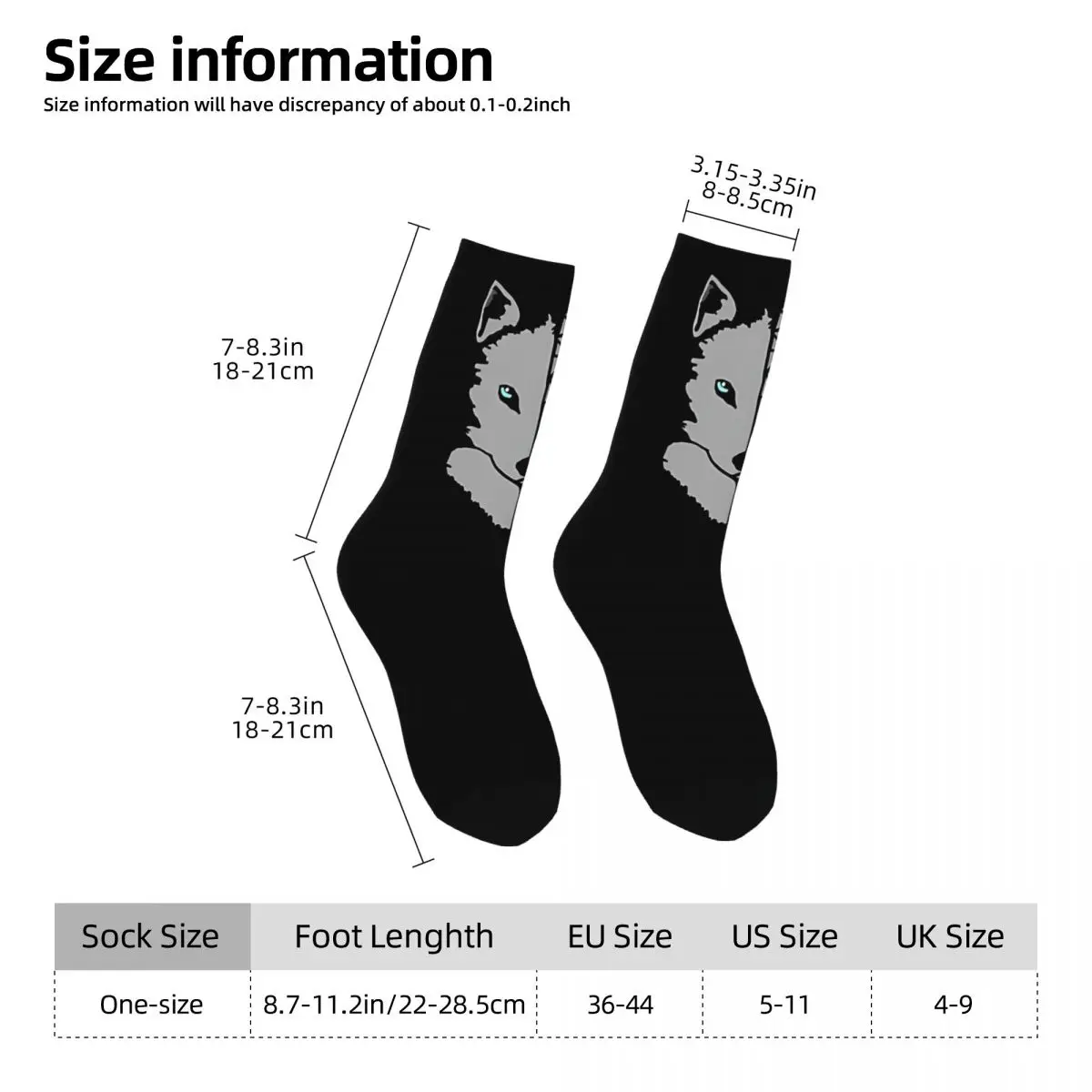 Wild Wolf Sock Printed Man Polyester