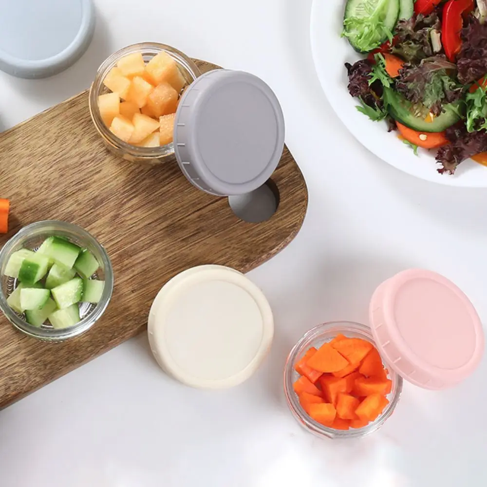 

6pcs Mason Jar Glass Sauce Box 70ml Sealed Dipping Sauce Cup Leakproof Reusable Spice Jar Condiment
