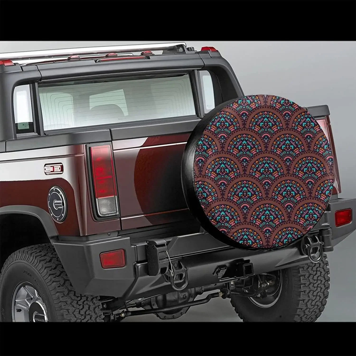 Tribal Ethnic Geometric Spare Tire Cover Waterproof Dust-Proof Wheel Protectors Universal for Trailer,,SUV,RV and Ma