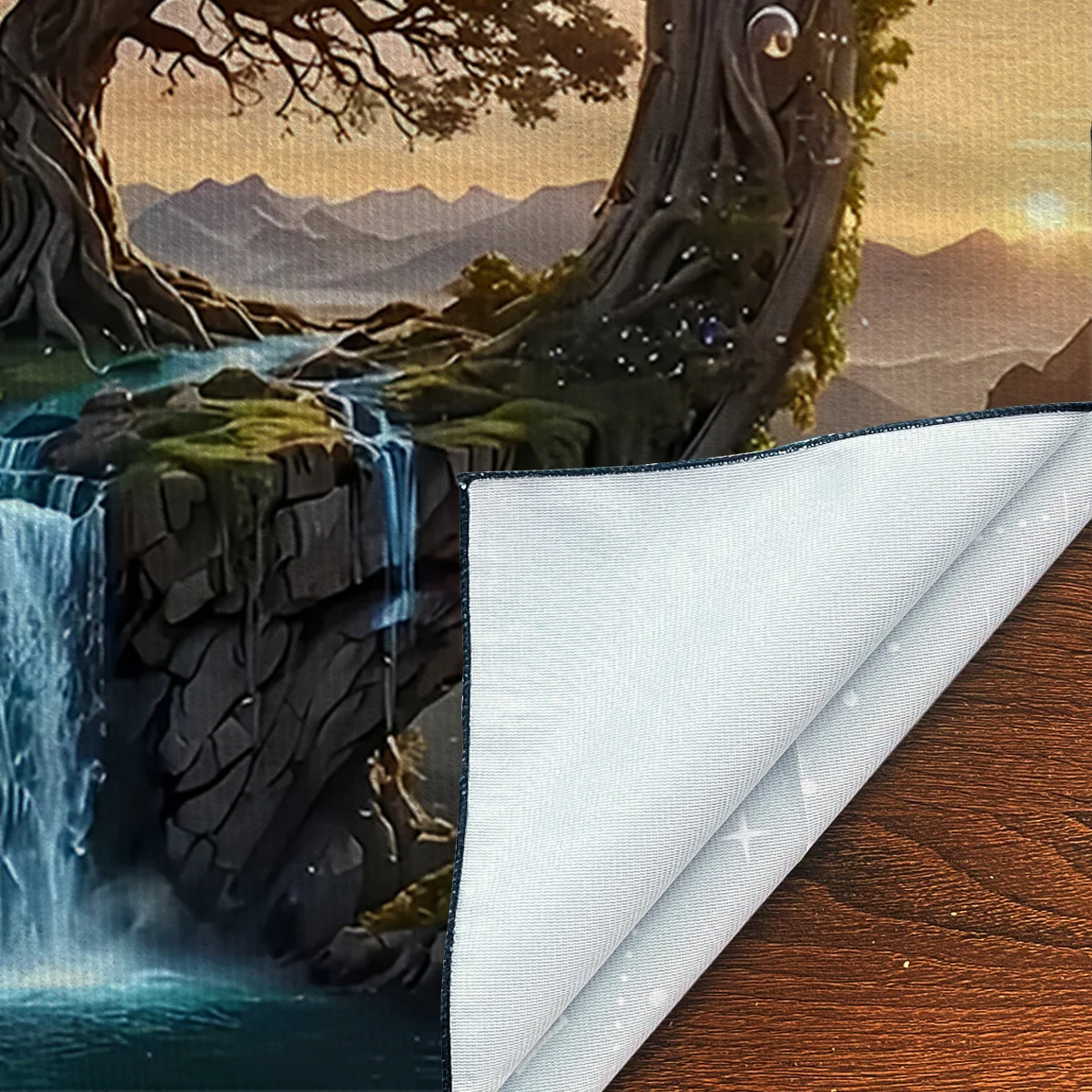 شجرة الحياة العرافة مفرش المائدة التارو مفرش المائدة البوليستر المذبح القماش أوراكل بطاقة حصيرة الطرف الديكور