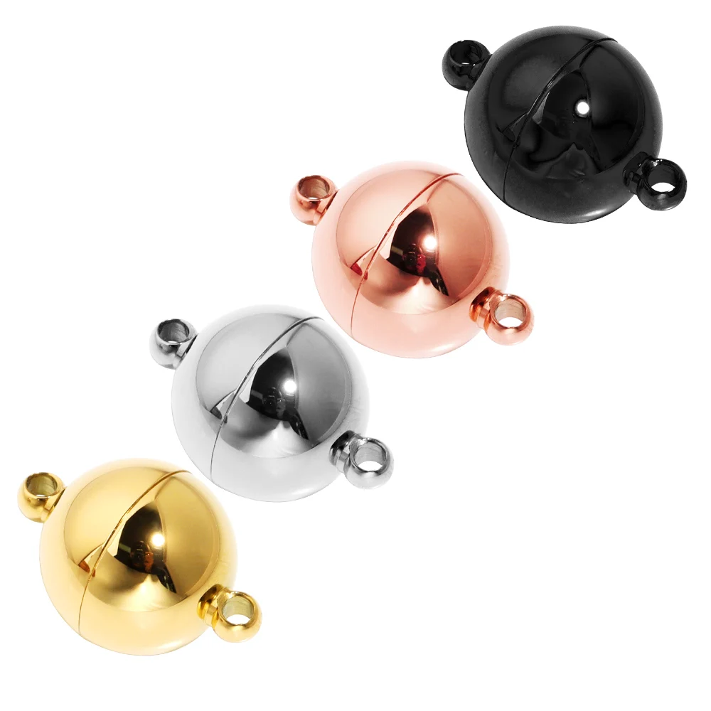 2 teile/los Runde Edelstahl Magnetische Verschlüsse Für Lederband Armband Halskette Magnet End Verschluss Anschlüsse DIY Schmuck Machen