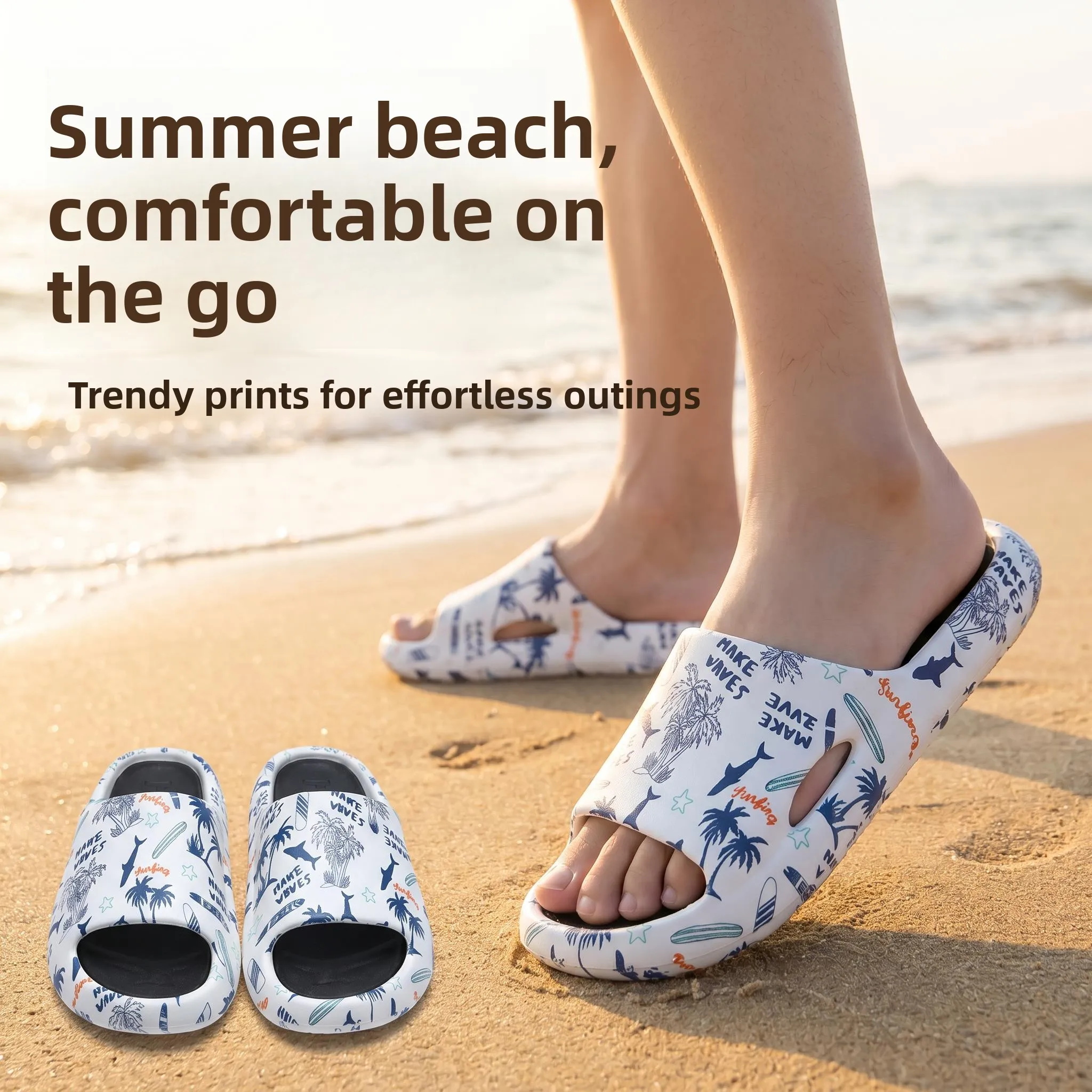 

Teenage Boys Indoor Outdoor Anti-Slip Deodorant Fashionable Summer Slippers Comfortable Home Slippers Trendy Flip Flops