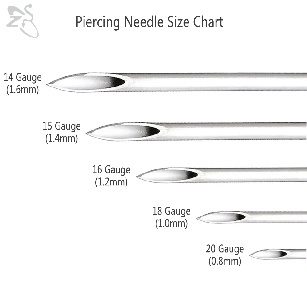 14Pcs Body Piercing Tool Kit, Professional Self Piercing