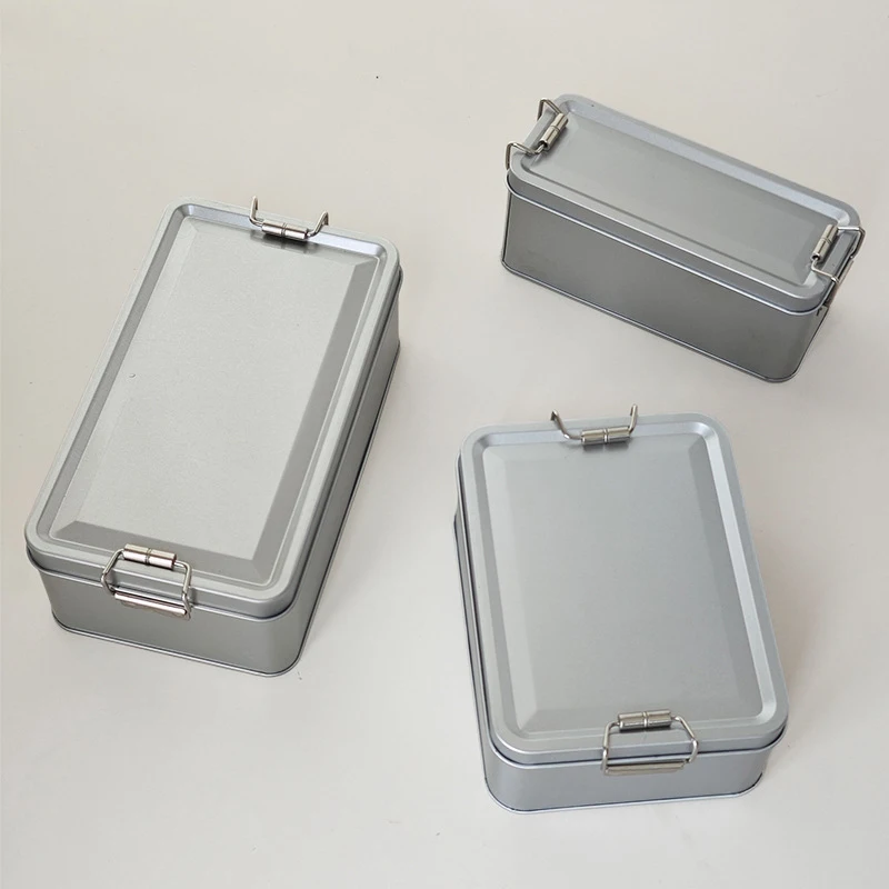 صندوق علب كوكي مستطيل الشكل مع غطاء مقاوم للغبار لتخزين سطح المكتب للمطبخ والحلوى والقهوة والشاي والمجوهرات والشوكولاتة #4