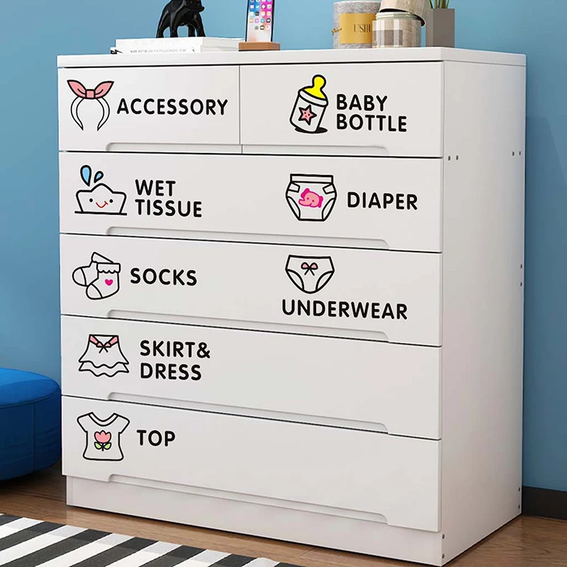 Baby Clothes Stickers Home Decor Wardrobe Sticker Decal Bedroom Classification Cartoon Stickers