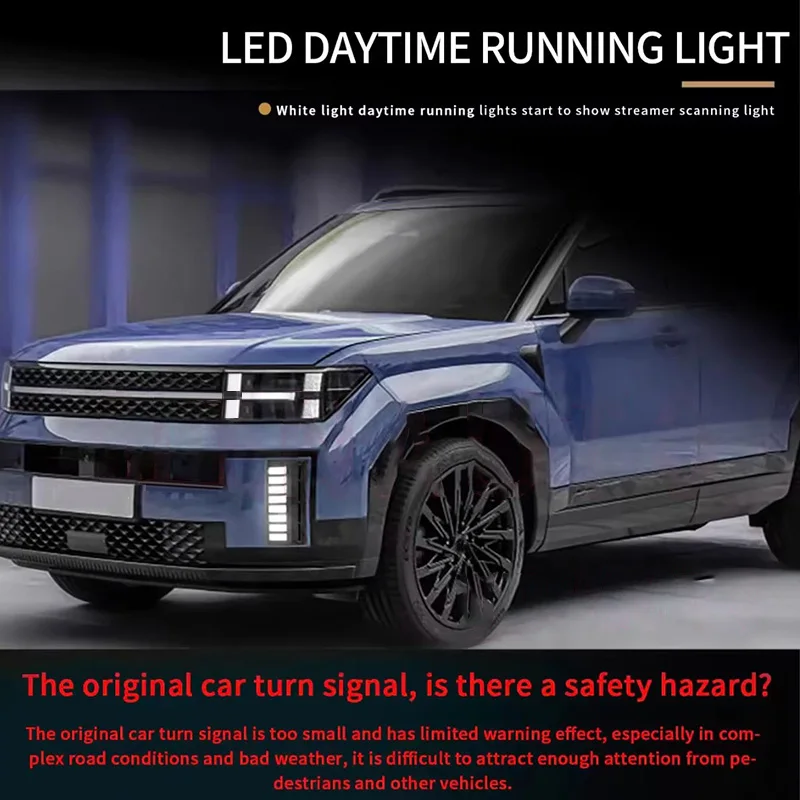 For Hyundai Santa Fe MX5 2024 2025 2026 Car Front day running light Dual color Lighting assembly modified headlight Accessories