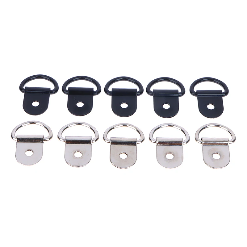 10pcs Stainless Steel D Shape Pull Hook Tie Down Anchors Ring Iron Cargo Tie Down Ring For Trailers RV Boats Accessories