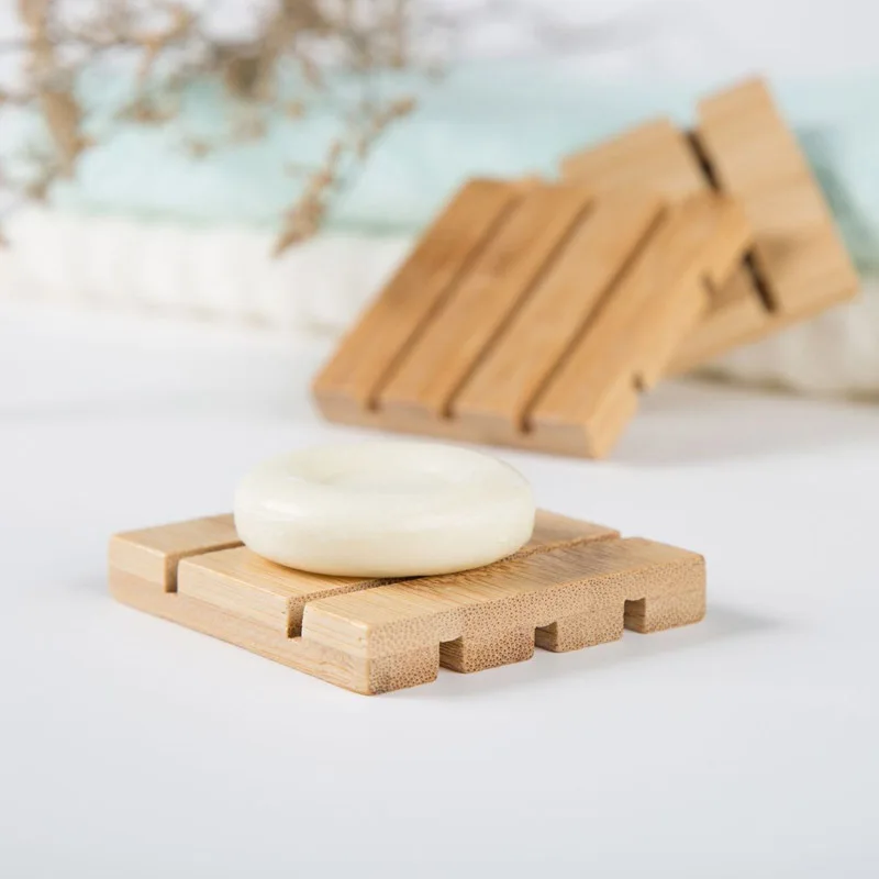 Creative bamboo soap box Simple wooden  soap dish Essential oil soap rack Drain soap holder