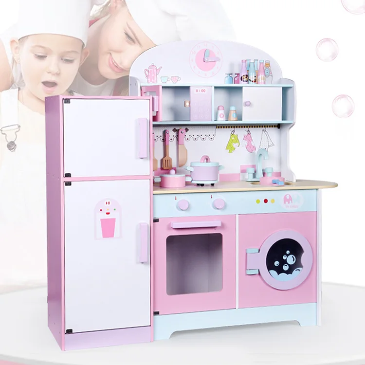 fun exclusive pink kitchen tool bench wooden toy for babies