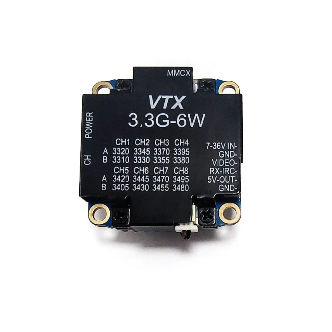 3.3GHz 6W VTX FPV Video Transmitter 16CH Analog Image Transmission for Racing Drone Cinewhoop Freestyle Long Range Quad