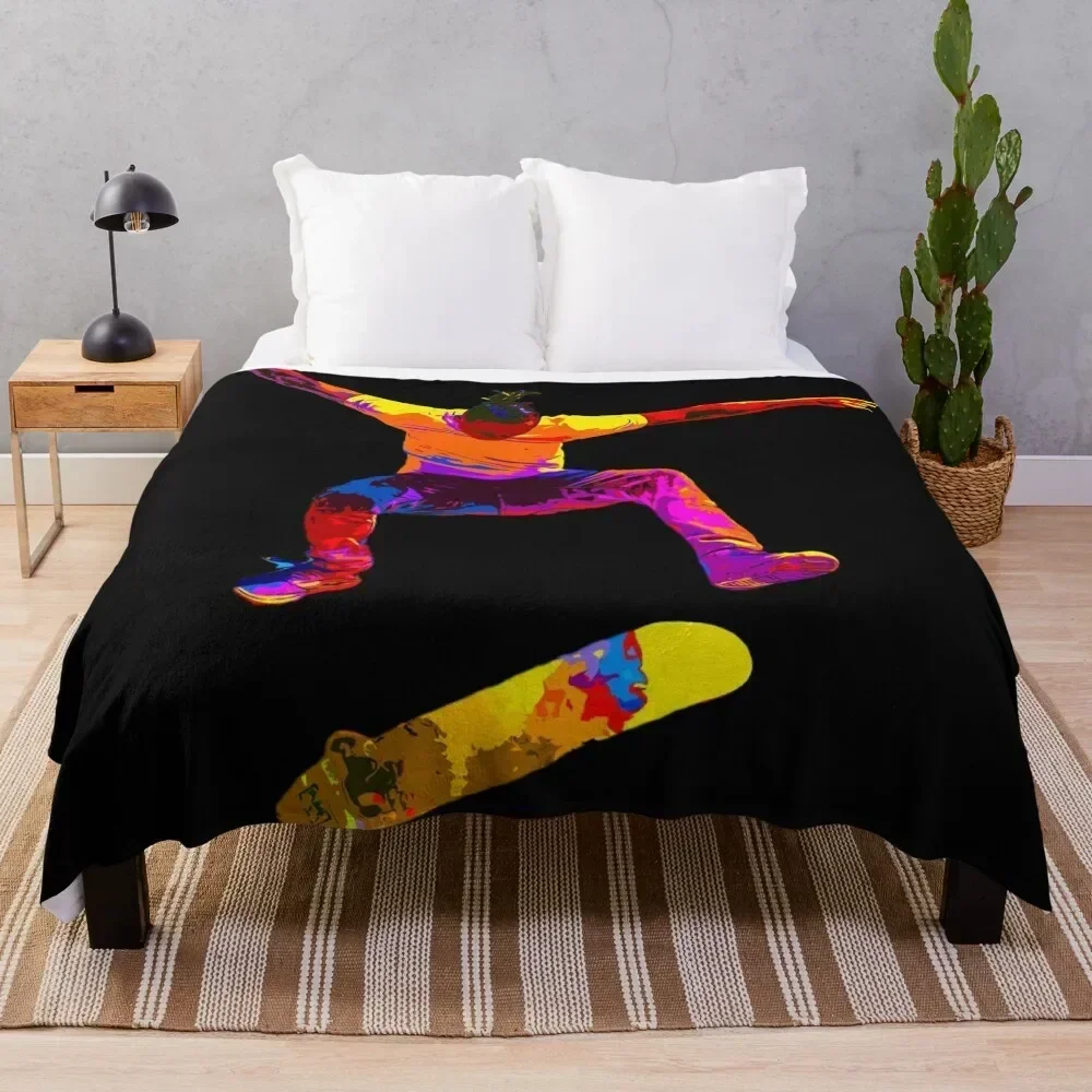 

Kickflip in Color Throw Blanket