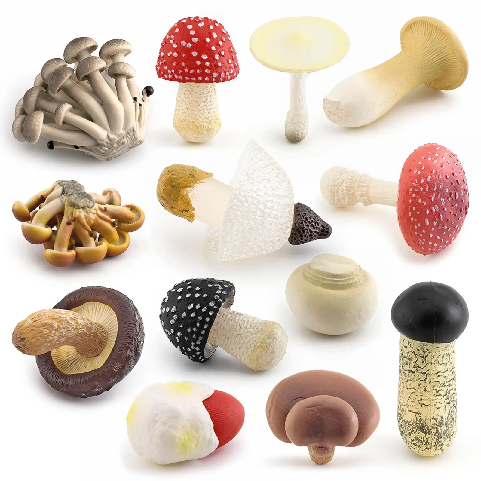 4x Mushroom Model Cognition Toy Learning Activities Props Figurines for Scene Layouts Sand Table Scene Kindergarten Toddlers