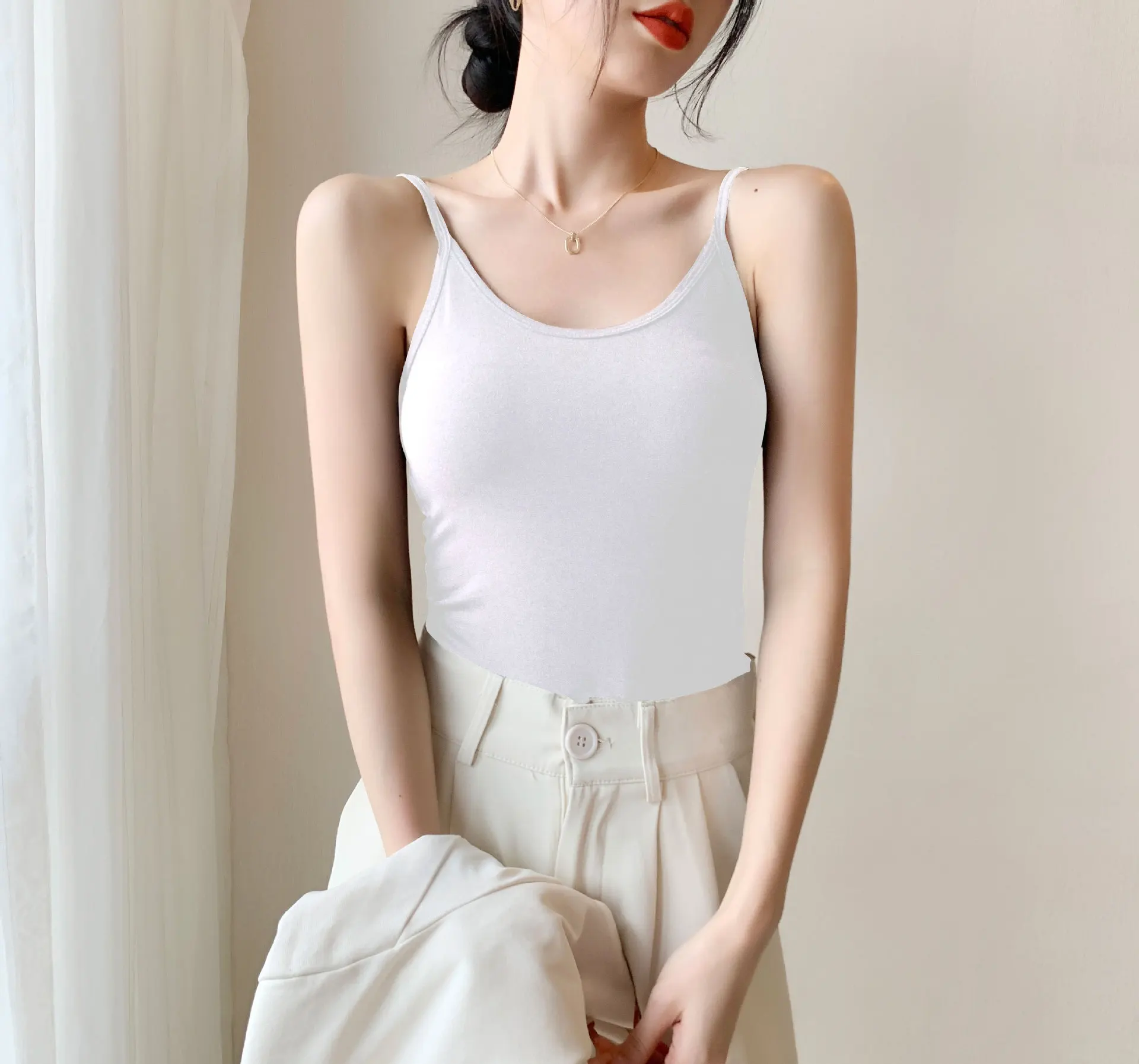 Summer New Solid Color Sundress Sexy Lace Up Crop Top Women Bodycon Tank Tops Y2k Backless Vest Tees