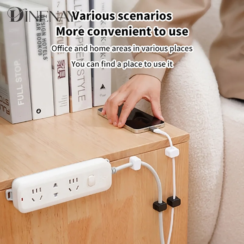 6/1PCS Magnetic Adhesive Cable Winder Cable Manager Cable Bundle Data Cable Power Cord Fixer Storage Cable Management Clip