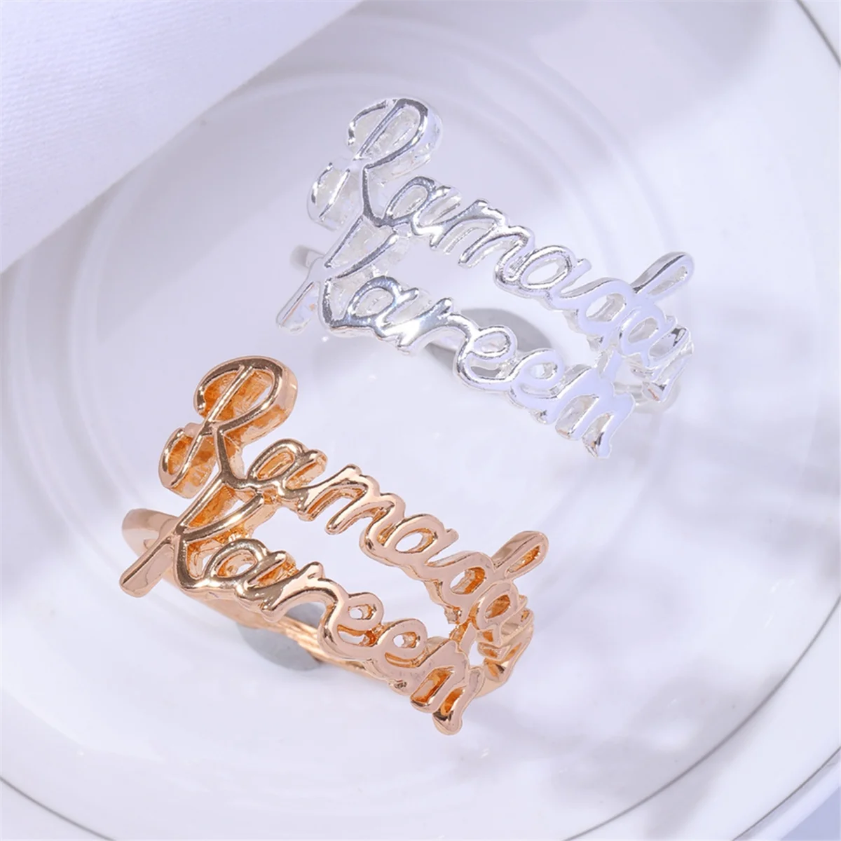 A88M 12 قطعة رمضان كريم حلقات منديل عيد مبارك مسلم طاولة عشاء إسلامية ديكور المنزل سبيكة منديل مشبك الهدايا