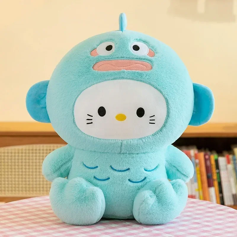 Neue Sanrio Hangyodon verwandelt sich in HelloKitty Cinnamoroll Cartoon Kissen Kuscheln Schlafen Beruhigen Kinder Mädchen Geburtstagsgeschenk