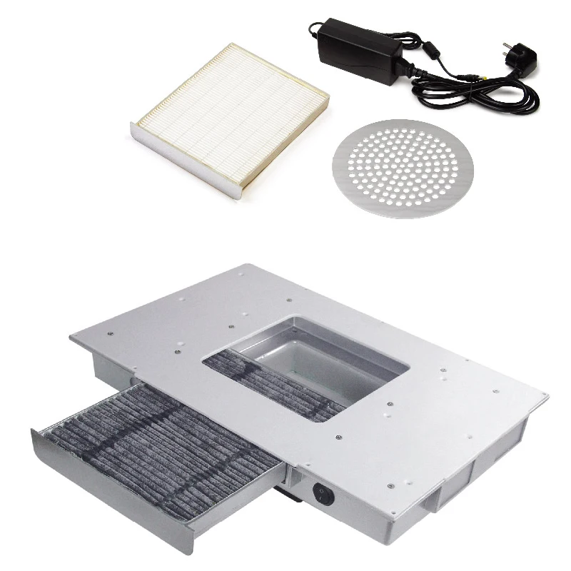 Popular 100W Silver Color Dust Collector Extractor Nail Table Draft Electric Fan for Manicure Salon Best Tool