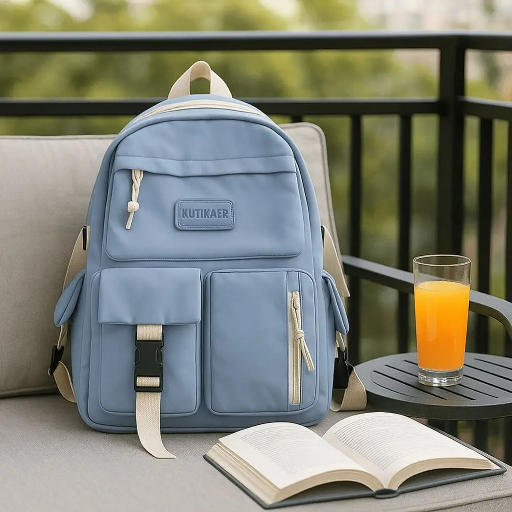 

Large Capacity Student Backpack Adjustable Strap Lightweight School Backpack Breathable Multi-pocket Casual Backpack Daily