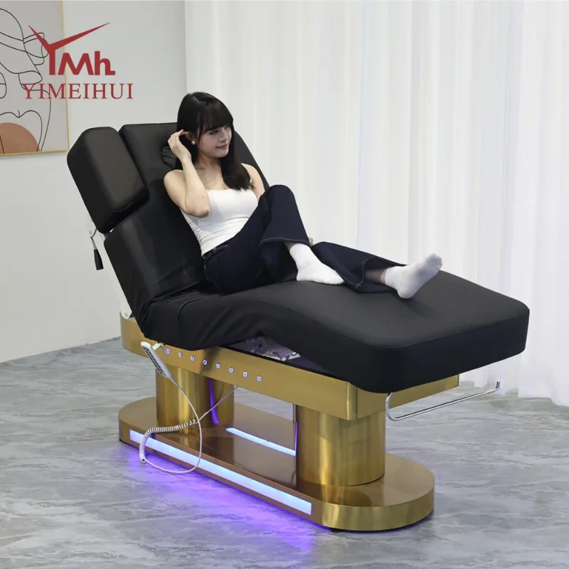New Luxury Eyelash Bed Heating Tilting 4 Motors Salon Facial Lash Beauty Bed Spa Medical Treatment Massage Table