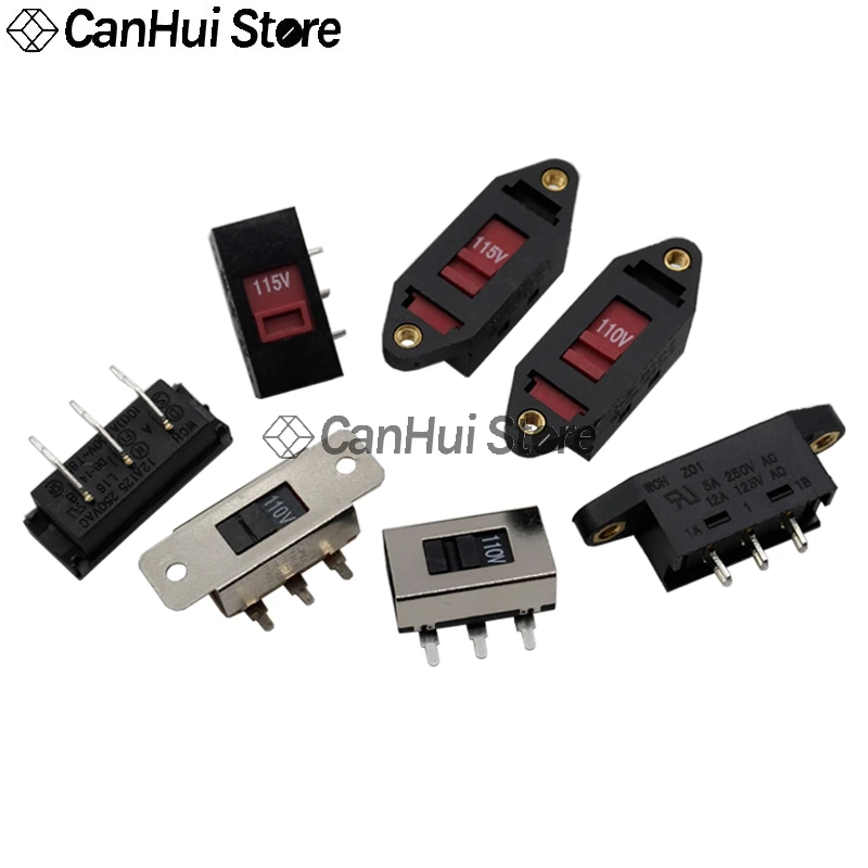 5pcs 3Pin 6Pin 110V-220V Power Voltage Conversion Switch 115V-230V Slide Toggle Switch Suitable For Circuits Controlling