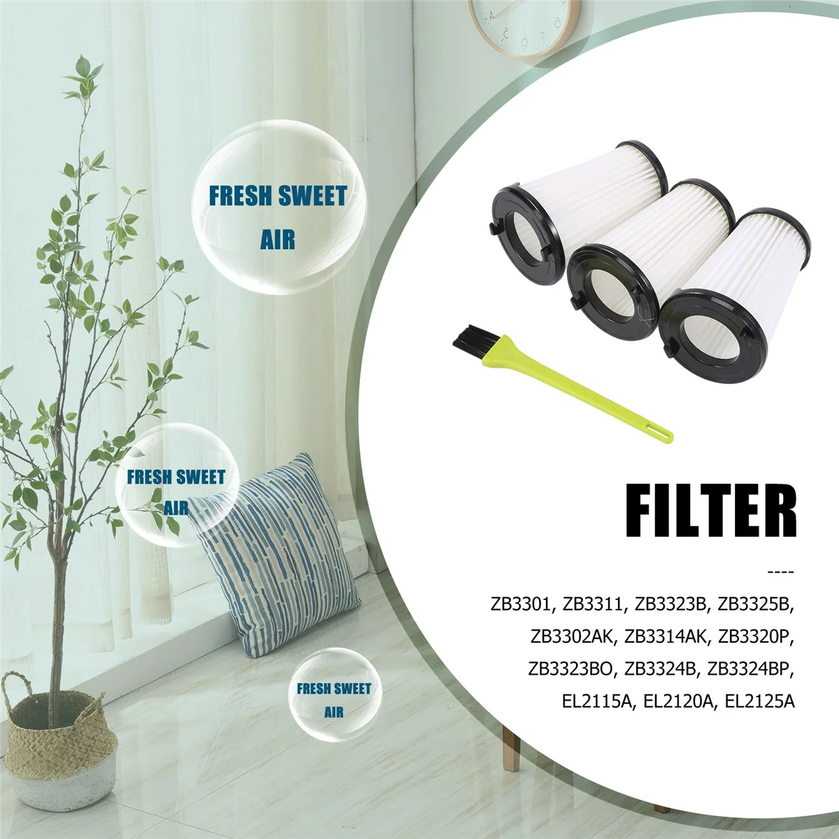 掃除機用HEPAフィルター,3パーツ,aef150アクセサリー