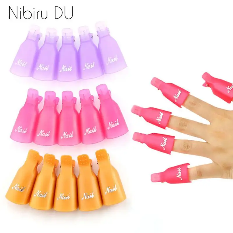 Einfach zu bedienende Kunststoff-Nail-Art-Tool Effiziente UV-Gel-Politur-Entferner-Wrap spart Zeit bequem Clips Maniküre-Werkzeuge einweichen