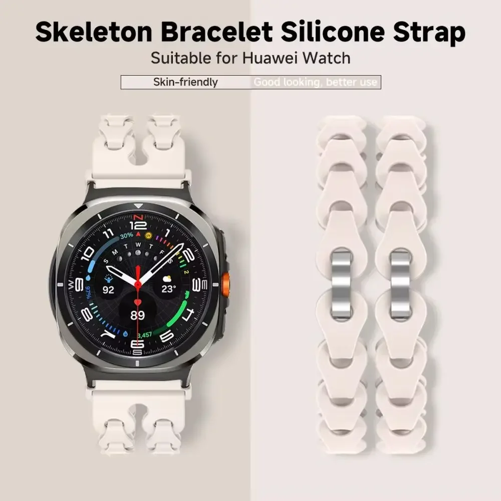 Silicone Chain Strap With Connector For Samsung Galaxy Watch 7 Ultra 47mm Wristband For Galaxy Watch 47MM Replacement Bracele