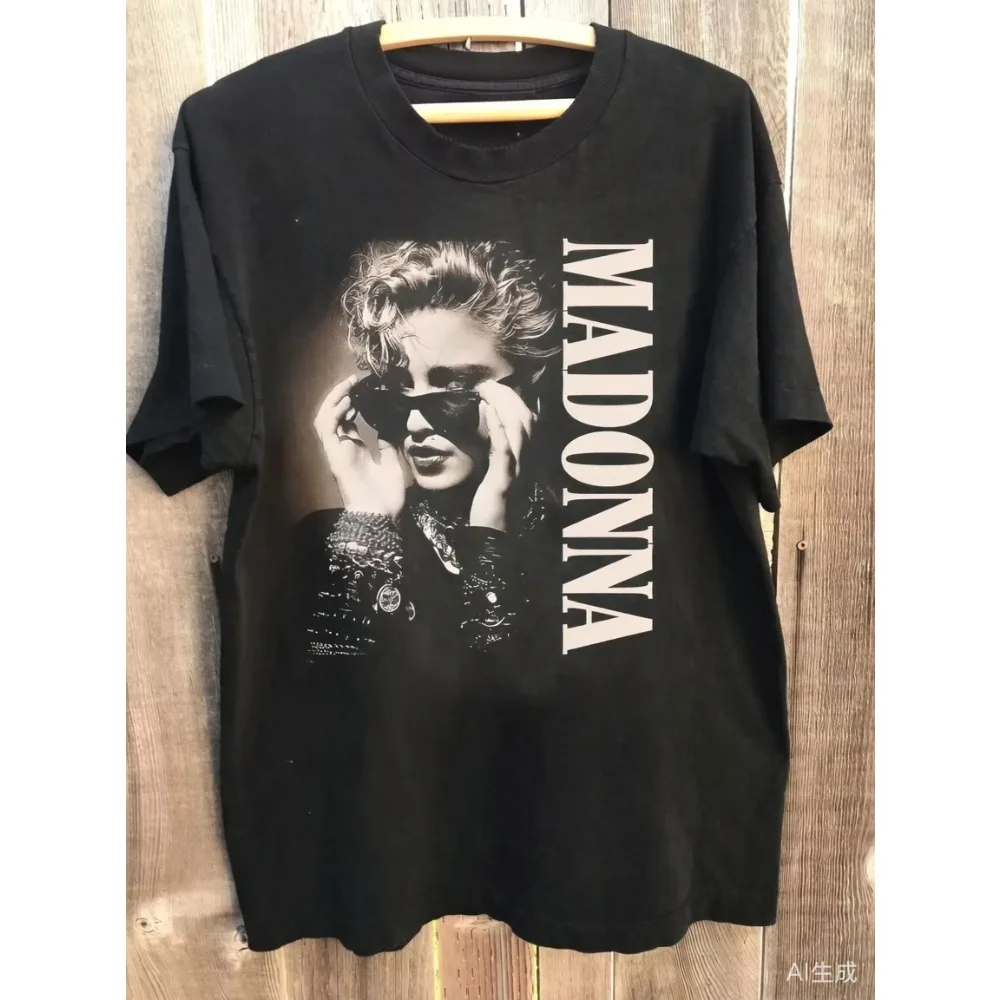 2026 Neues Madonna-Shirt, Madonna Graphic Tour, anthrazitfarbenes Baumwoll-T-Shirt, Unisex, Sommer, neu, für Männer und Frauen