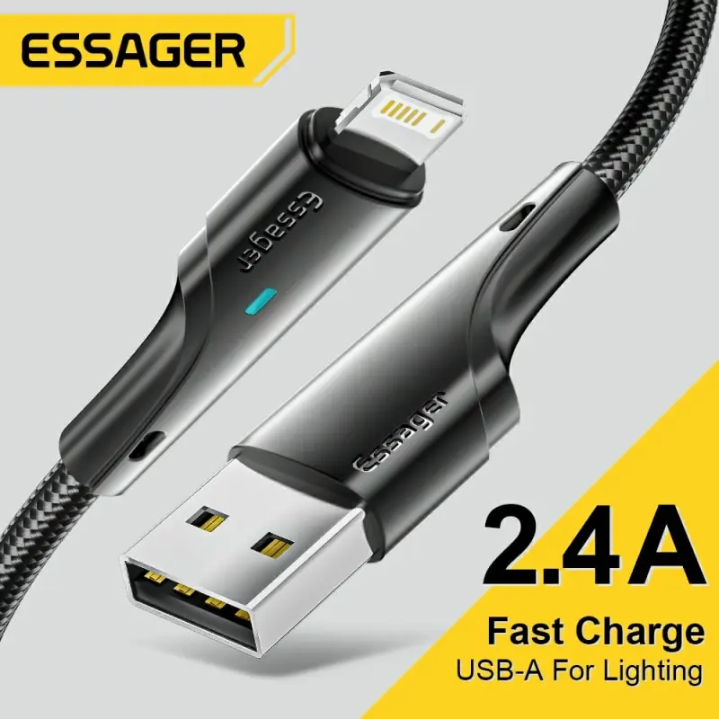 Kabel USB Essager do iPhone 13 12 11 Pro Max XR XS 8 7 6s 5 Plus przewód do ładowania ładowarki iPhone kabel