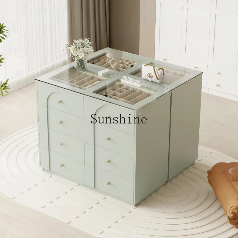 Green chest storage cabinet integrated cloakroom middle island desk bedroom jewelry cabinet