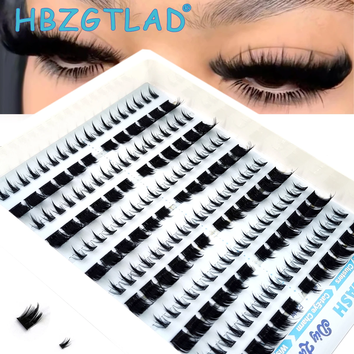 HBZGTLAD Nuevas Extensiones de Pestañas Dramáticas en Grupo, Pestañas Inferiores, Tira de Visón Artificial, Pestañas Individuales, Extensiones de Pestañas Ojo de Gato, DIY, Estilo Hada