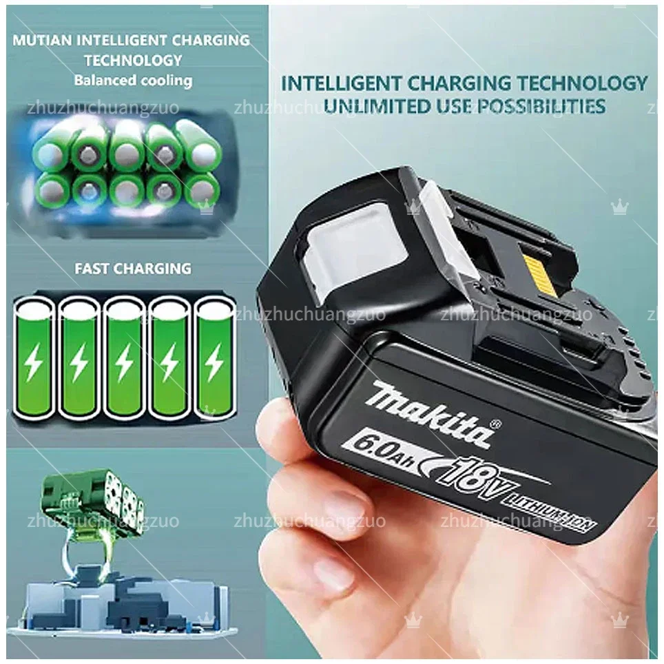 100% Original Makita 6.0Ah 18V Li-ion Battery Charger DC18RF BL1840 BL1830 BL1430BL1440 DC18RC Charging Tool With USB Port