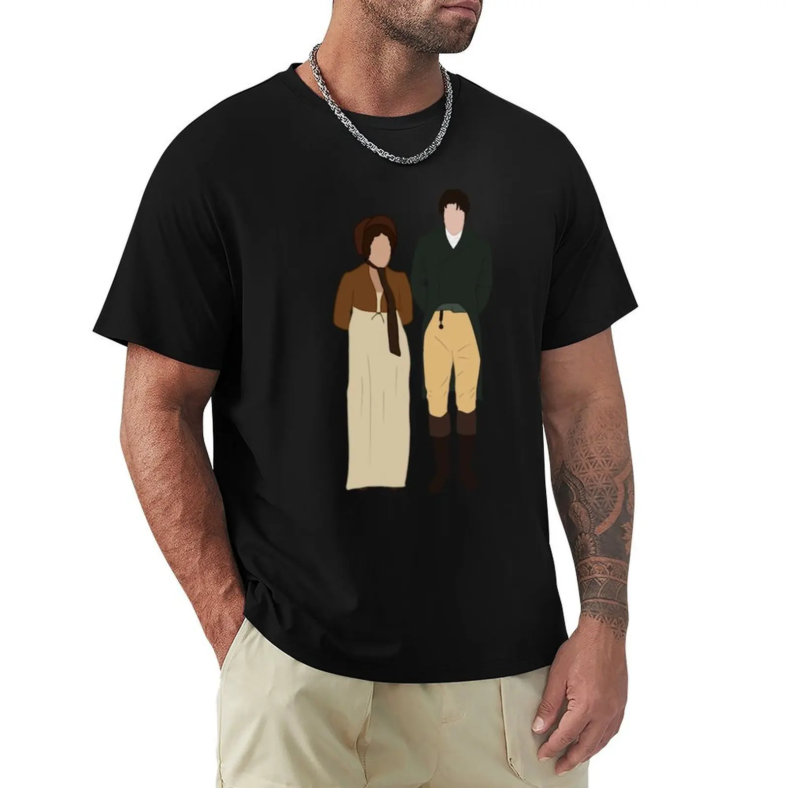 

Mr Darcy and Elizabeth T-Shirt vintage clothes rapper graphic tees summer 2025 plus sizes mens t shirts