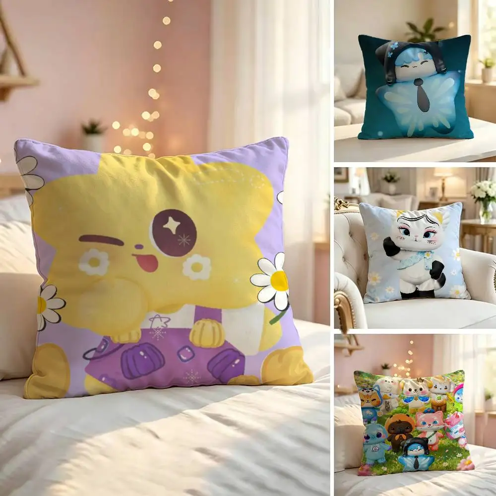 F-Famous GMMTV M-Mascot Pillow Case Sofa Living Room for Bedroom Headboard Backrest Cushion Square Nap Time
