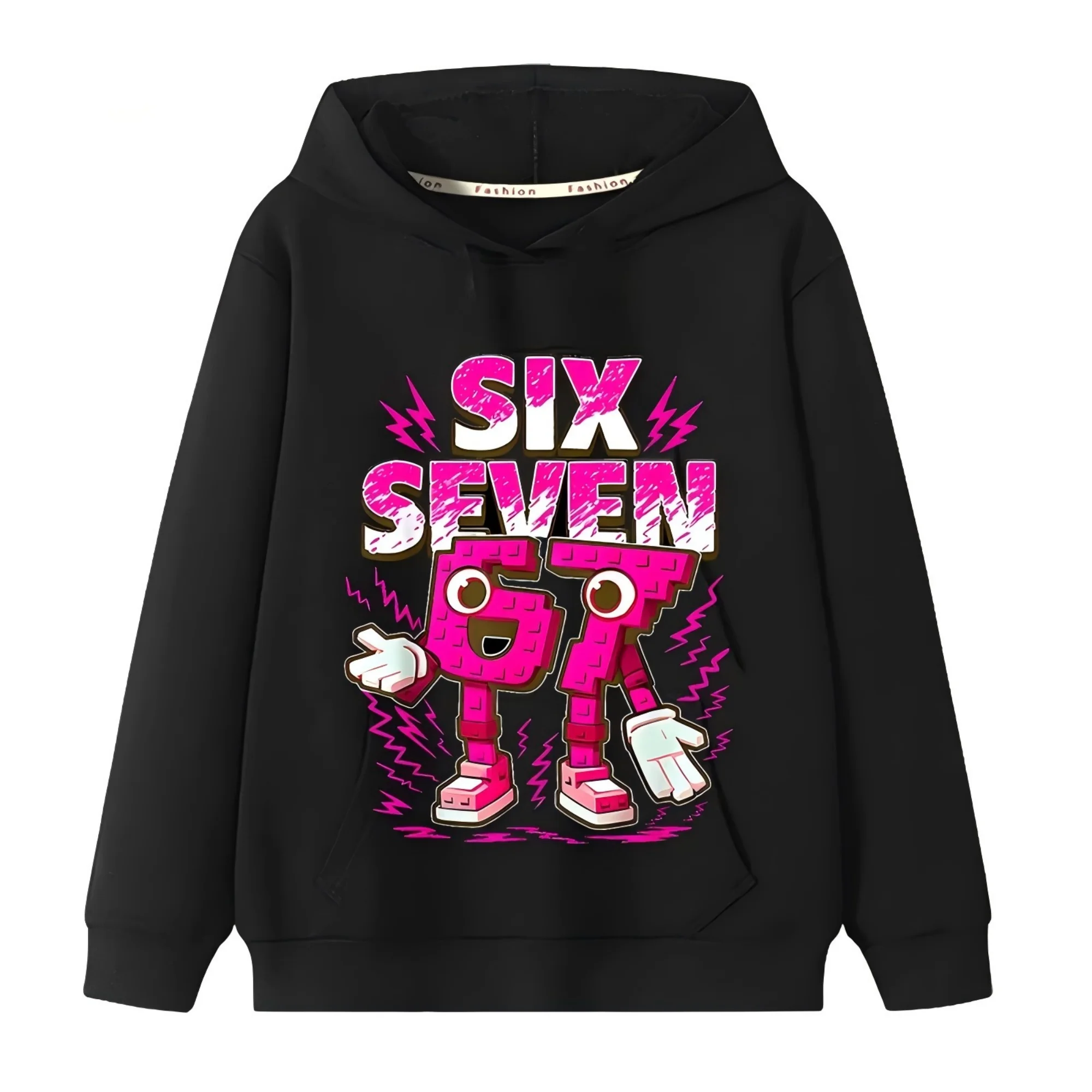 67 Six Seven Italian Brainrot Hoodie Lustiges Grafik-Jersey für Mädchen Kinder Polar Warmer Kinder-Herbst-Hoodie Lässiger Unisex-Sweatshirt – Detail 5