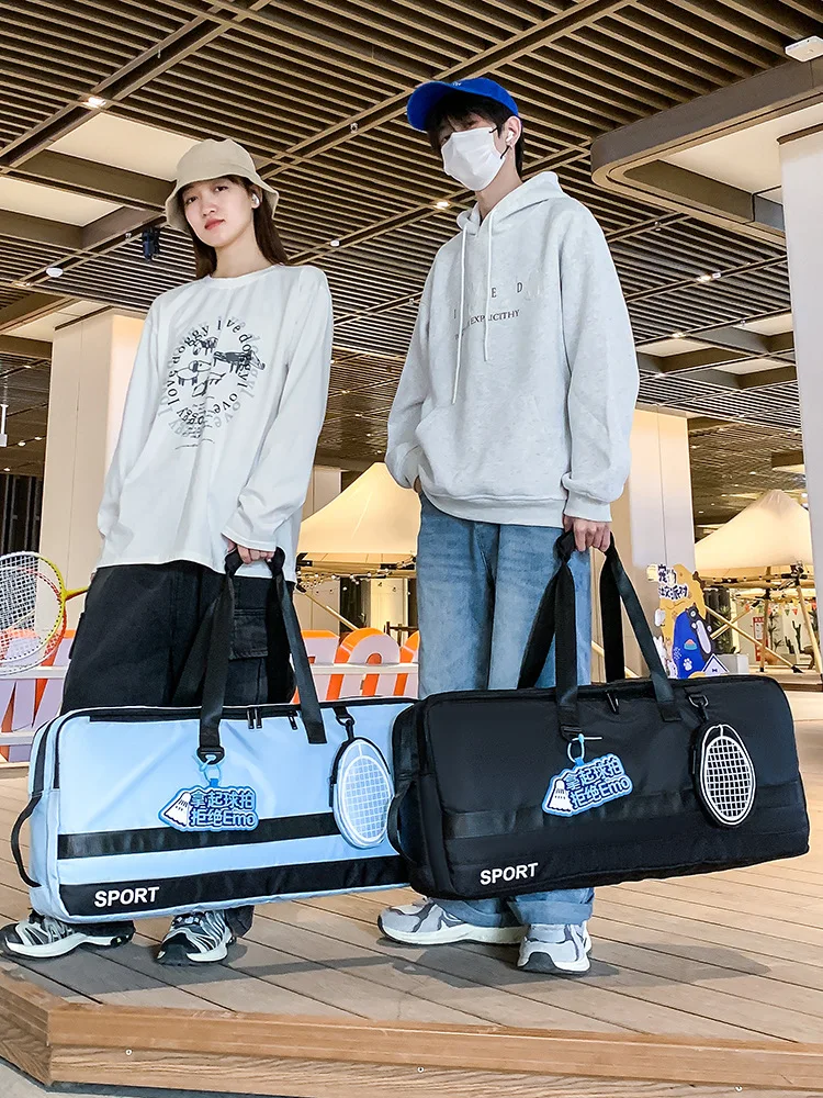 大容量ユニセックスバドミントン＆テニスラケットバッグ-–-ウェット-ドライ分離、ショルダー＆ハンドキャリー両用スポーツバッグ