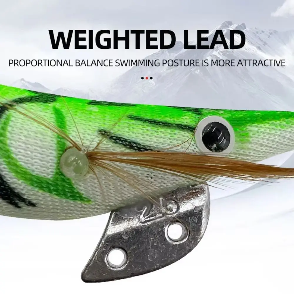 5 قطعة توهج في الظلام مضيئة الحبار الصيد إغراء عيون ثلاثية الأبعاد الملونة خشبية الروبيان الطعم طبقة مزدوجة هوك UV رد الفعل