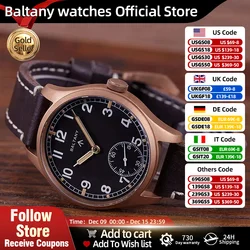 Baltany Bronze Dirty Dozen Watch B2058 Seagull ST3620 Manual Winding Movement 50M Waterproof WW2 Military Retro Man Watch