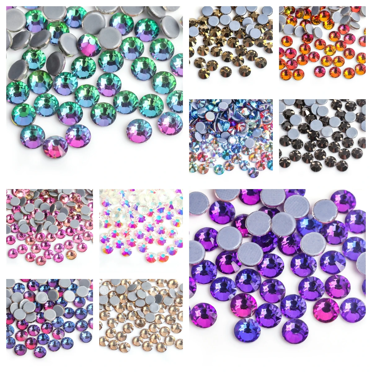 

Newest Purple Siam/Green Volcano Ghost AB Hot Fix Rhinestones SS3-SS30 FlatBack Hot-Fix Strass Garment Rhinestone Garment Stone