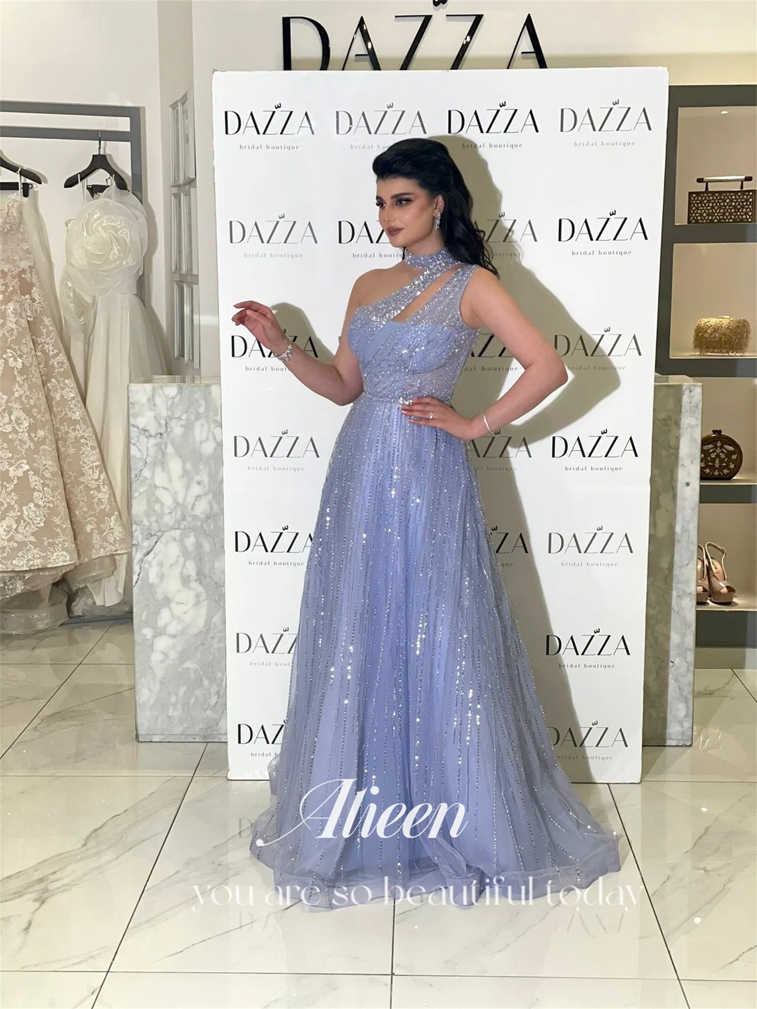 Sky Blue Beaded Luxury Sweetheart Prom Dress Women customized Elegant Long Ball Gowns Party Wedding Weddings Dresses Womens New