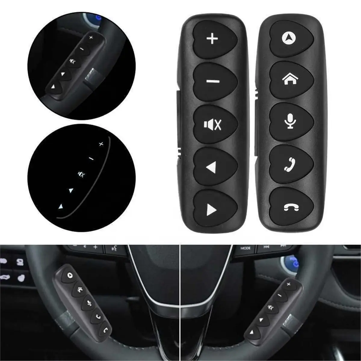 #34Z Wireless Steering Wheel Remote Control for Car - 10 Keys,Wireless Wheel Remote Control,(ABS)