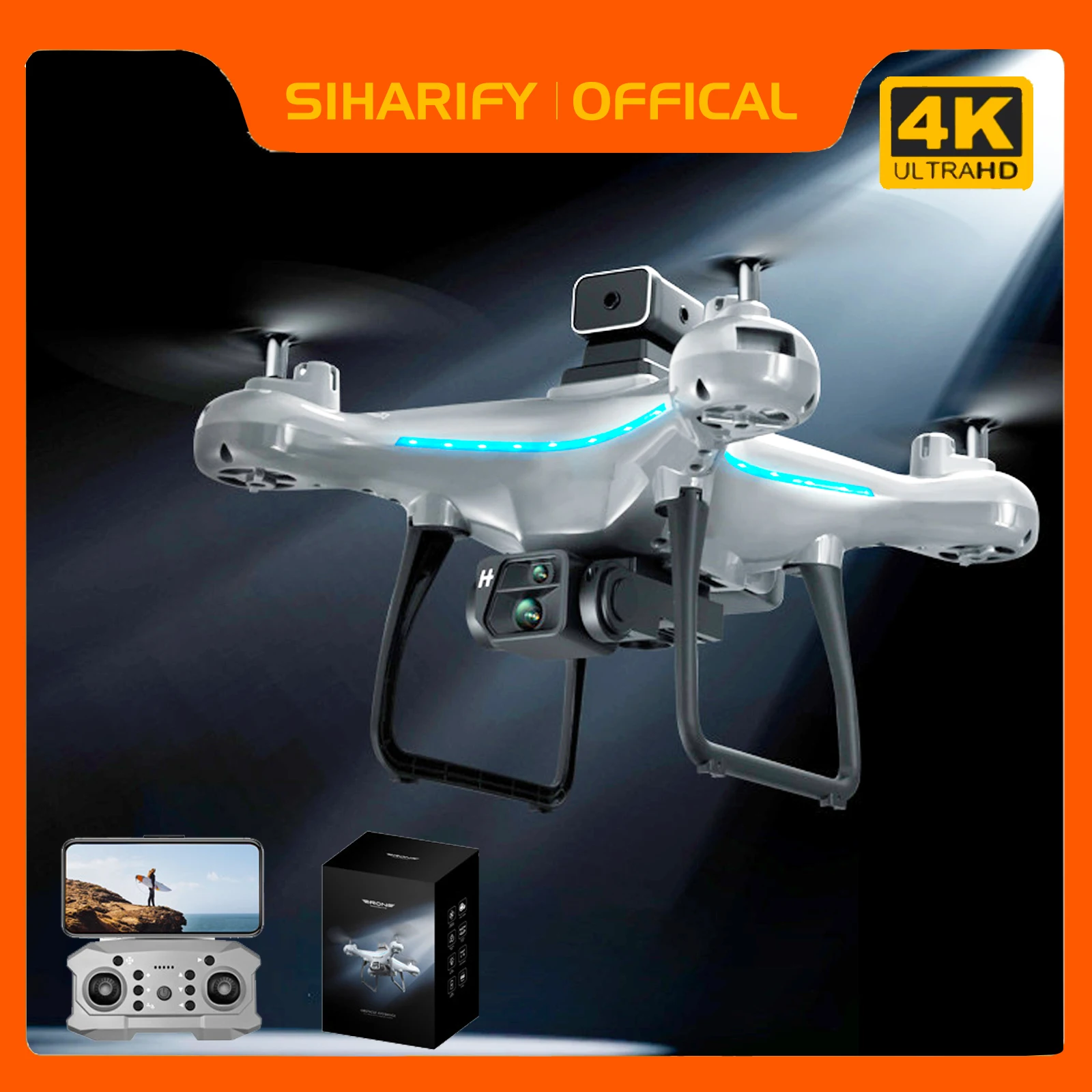 

SIHARIFY Drone 2024 With 4K HD Dual Lens And Optical Flow Hover Photography RC Plane for Adults and Children RC Quadcopter Toys