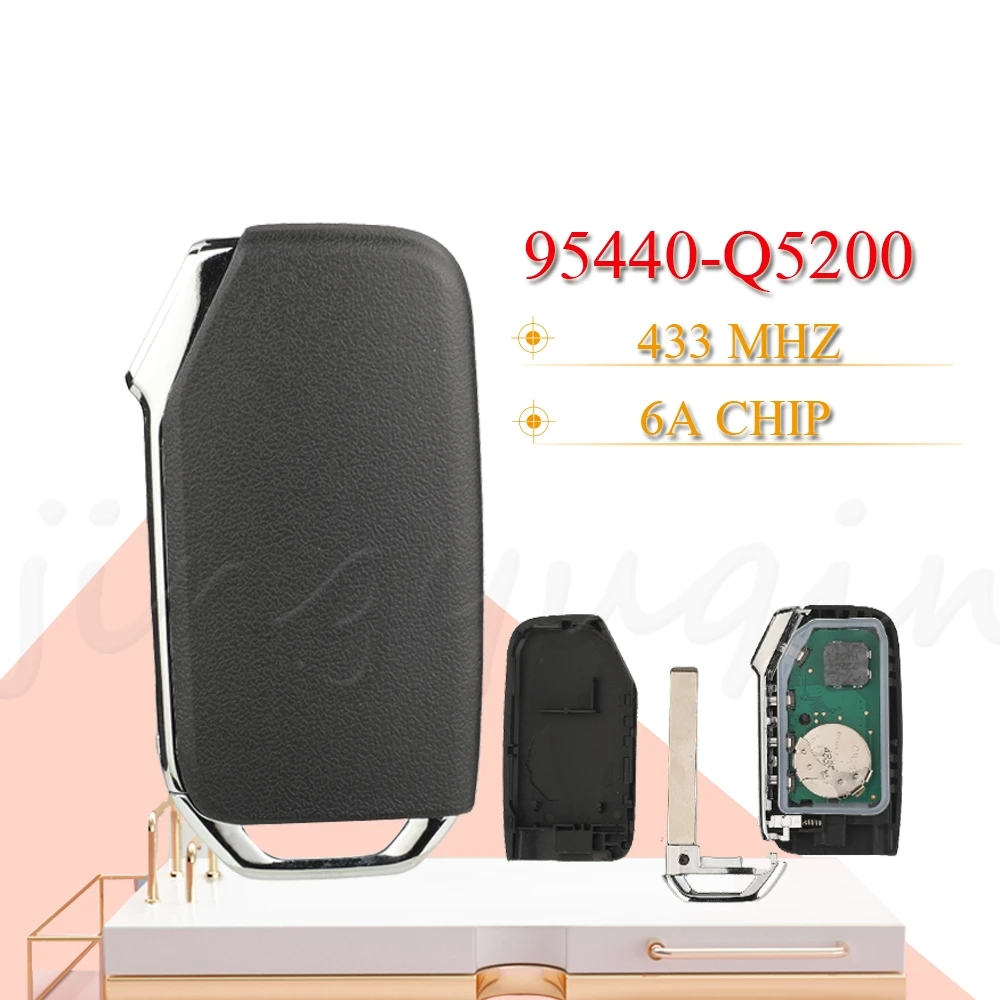 

jingyuqin 4 Buttons Smart Remote Car Key 433MHz 6A Chip For Kia Seltos 2019-2023(SUV) Fob Control Keyless-Go Fccid:95440-Q5200