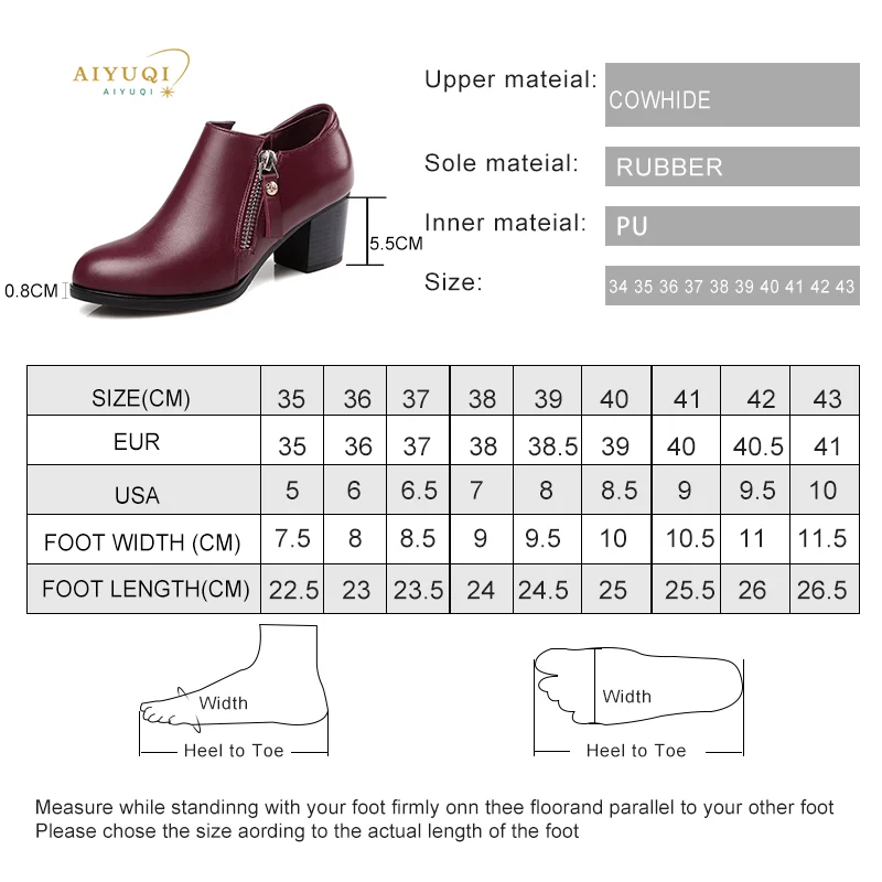 Genuine leather woman shoes 2024 autumn new deep mouth singles shoes cowhide thick with large size 35-43 of dress shoes